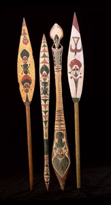 Remos de canoa das Ilhas Salomão (madeira)